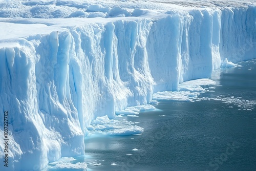 Glacier massif au bord de l'océan dans un paysage polaire
 photo