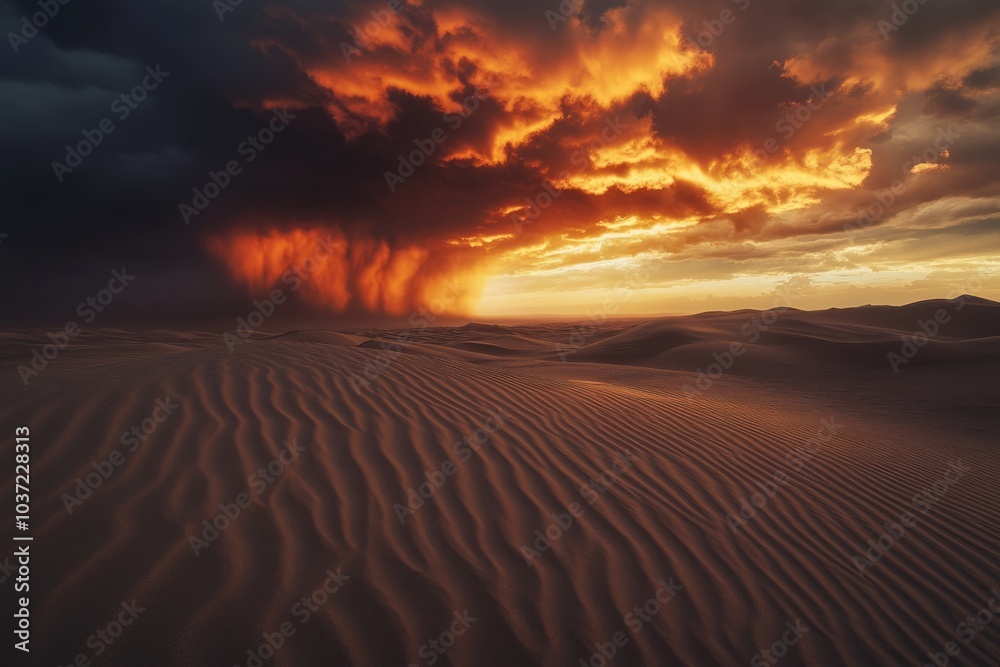 Breathtaking sunset over the desert. The sky is filled with dramatic clouds and vibrant hues. A captivating scene that stirs the imagination and encourages exploration. Generative AI Breathtaking sunset over the desert. The sky is filled with dramatic clouds and vibrant hues. A captivating scene that stirs the imagination and encourages exploration. Generative AI