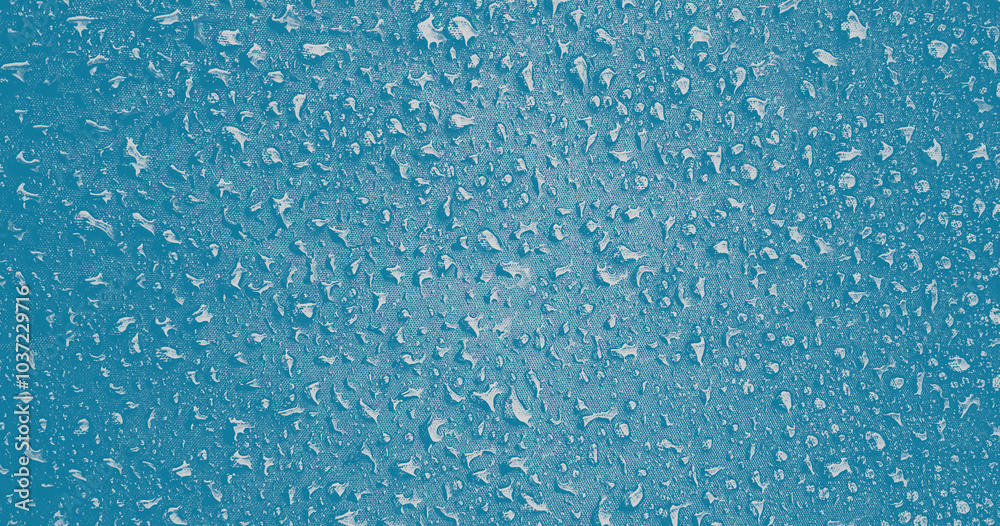 Blue Water drops on surface. Water droplets on background. Water droplets concept. Water drops on a background. Banner with raindrops. Blue Water drops on surface. Water droplets on background. Water droplets concept. Water drops on a background. Banner with raindrops.