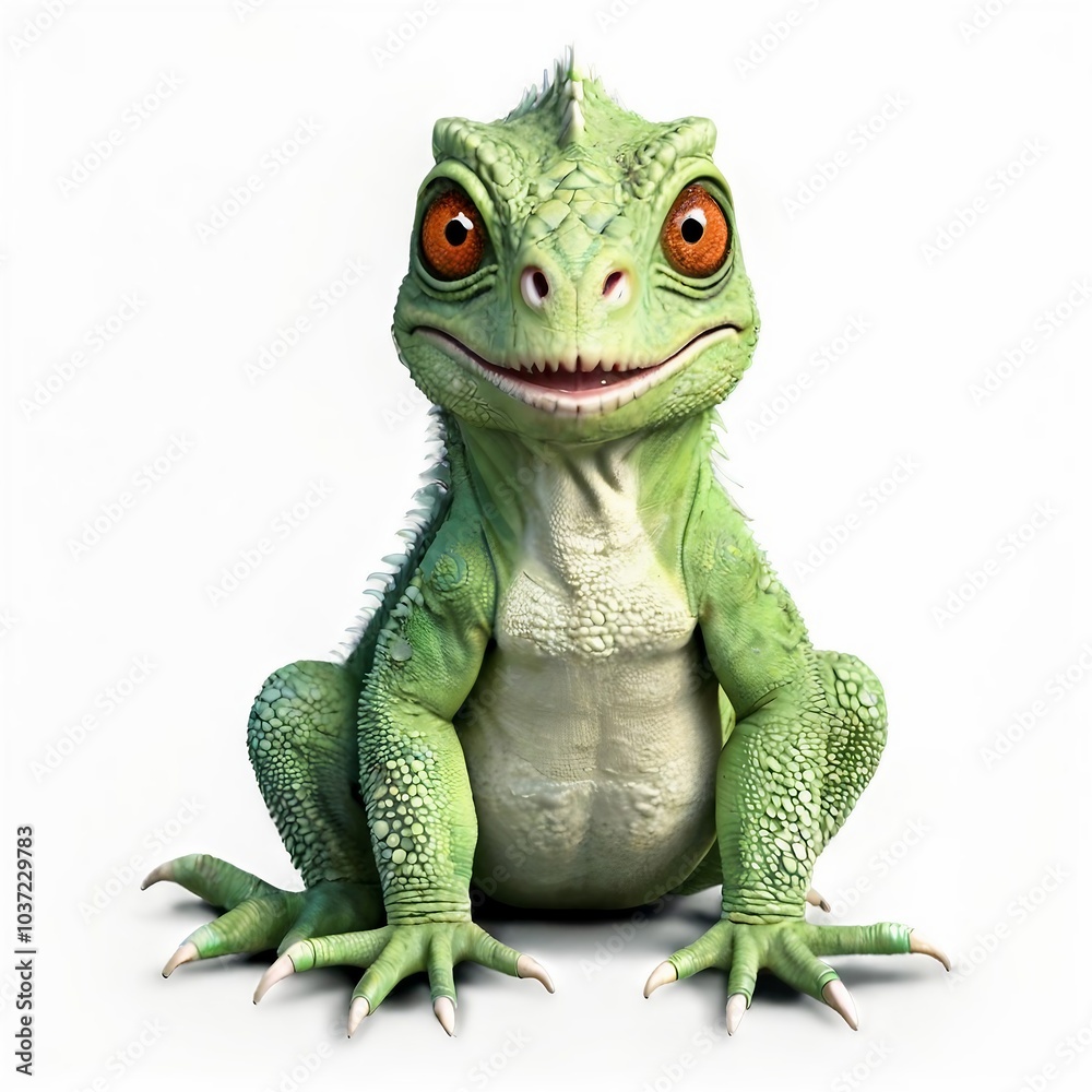 Obraz premium iguana cartoon transparent background