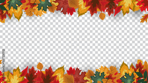 Happy Thanksgiving Day Banner and Background. Happy holiday surrounded by autumn leaves and pumpkins vector illustration. Thanks giving celebration vector design.
