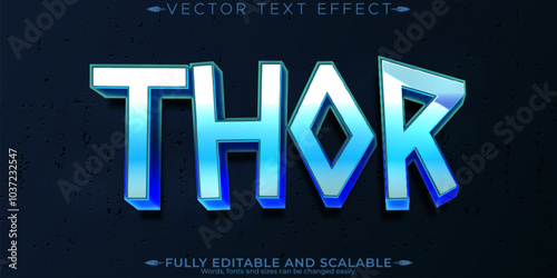 Editable text effect viking, 3d nordic and scandinavian font style