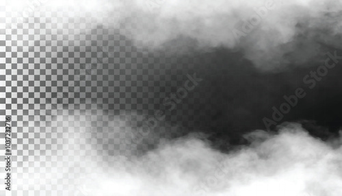 PSD Fog or smoke isolated transparent background. White cloudiness, mist, smog, dust, vapor PNG 31