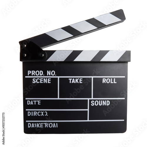 Clapperboard, isolated on white 