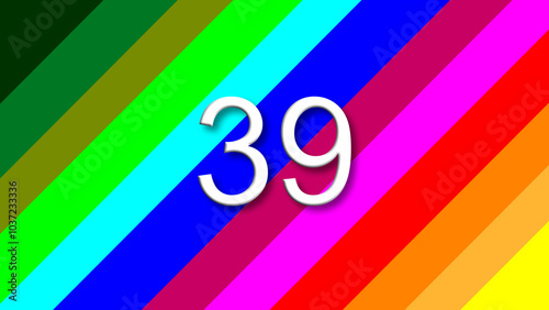 39 colorful rainbow background year number