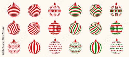 vector minimal christmas ball decorative for christmas trees, new year and christmas concept, ornament