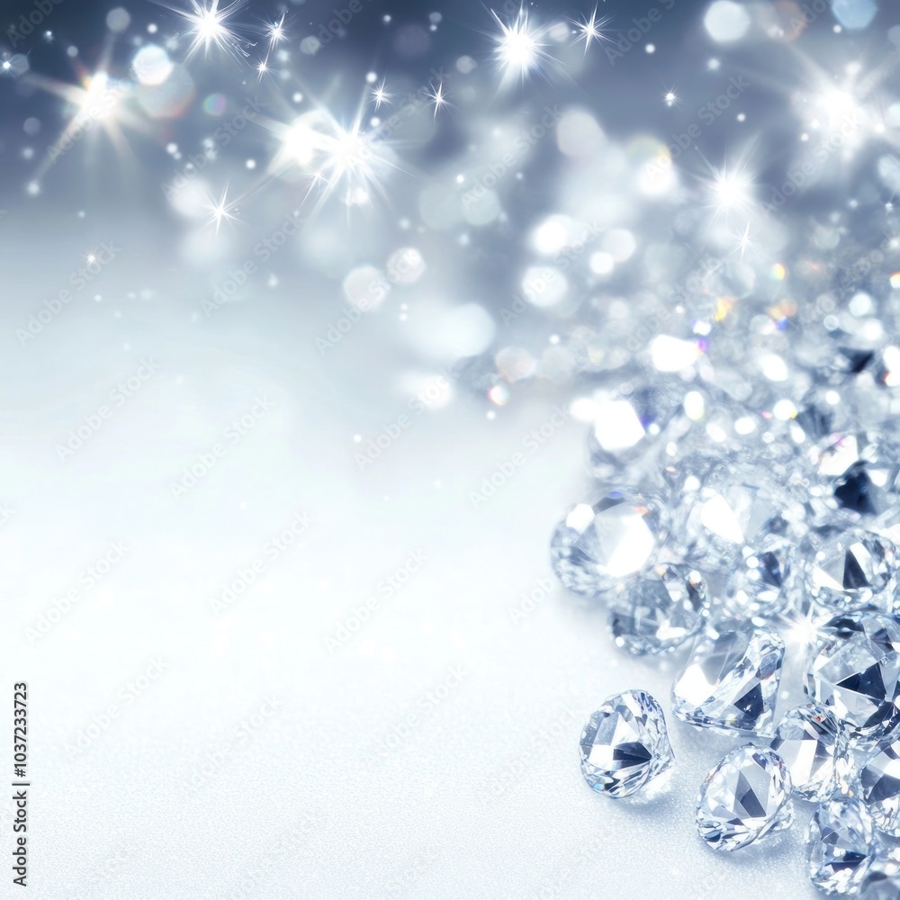 A sparkling arrangement of diamonds on a soft background, evoking luxury and elegance. A sparkling arrangement of diamonds on a soft background, evoking luxury and elegance.