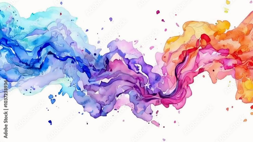 Dynamic Watercolor Painting in Motion A Mesmerizing Display of Fluid Colors 4K. Dynamic Watercolor Painting in Motion A Mesmerizing Display of Fluid Colors 4K.