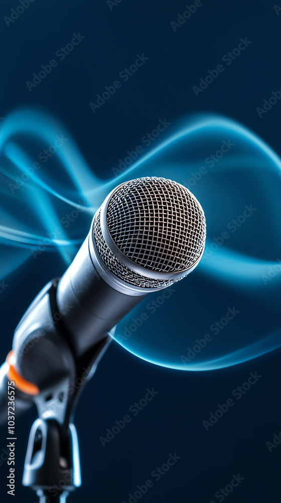 Captivating microphone the heart of live performances and vibrant sound waves in action Captivating microphone the heart of live performances and vibrant sound waves in action