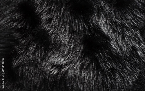 Black fur texture. Abstract background and texture for design.