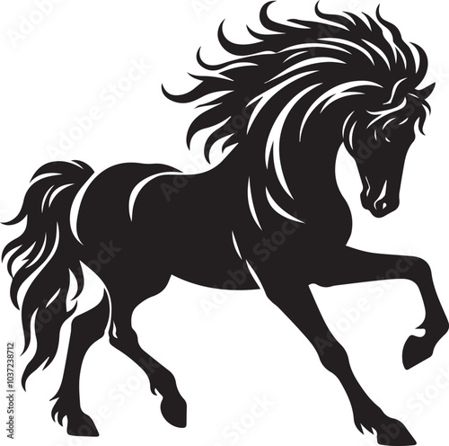Horse silhouette isolated on white