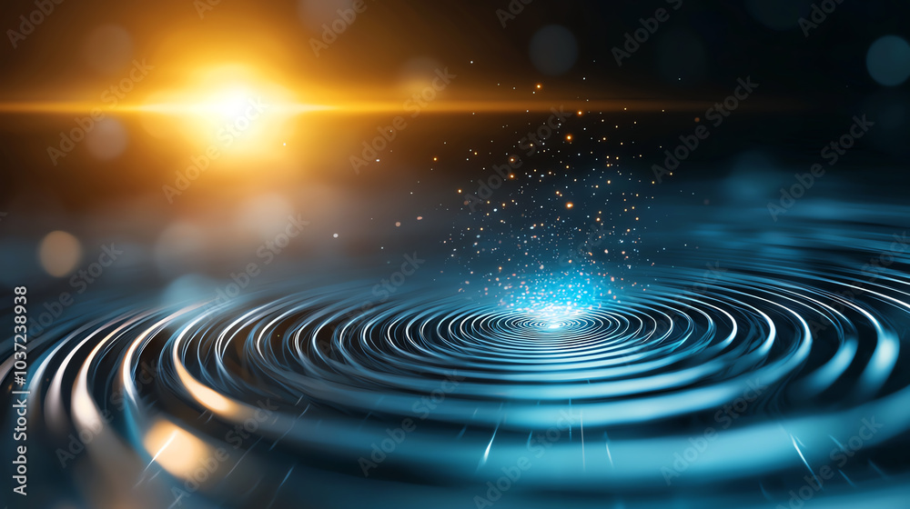 Fototapeta premium Rippling waves of light exploring the harmony of water and energy in nature's dance