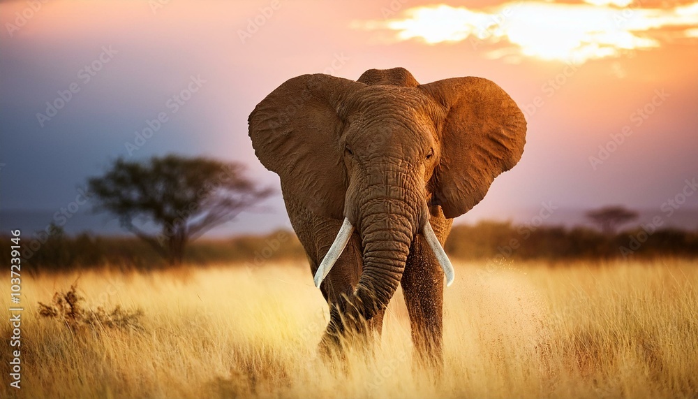 Obraz premium Majestätischer Elefant greift nach Nahrung mit seinem Rüssel