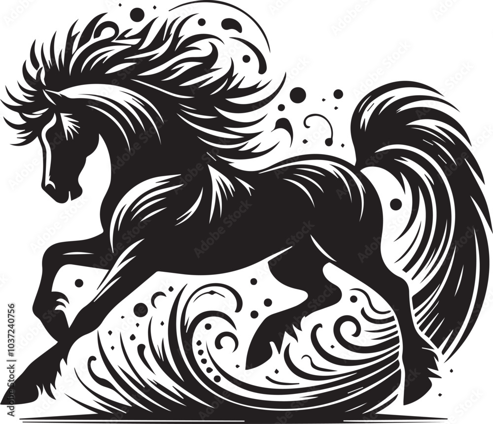 Obraz premium Horse silhouette isolated on white
