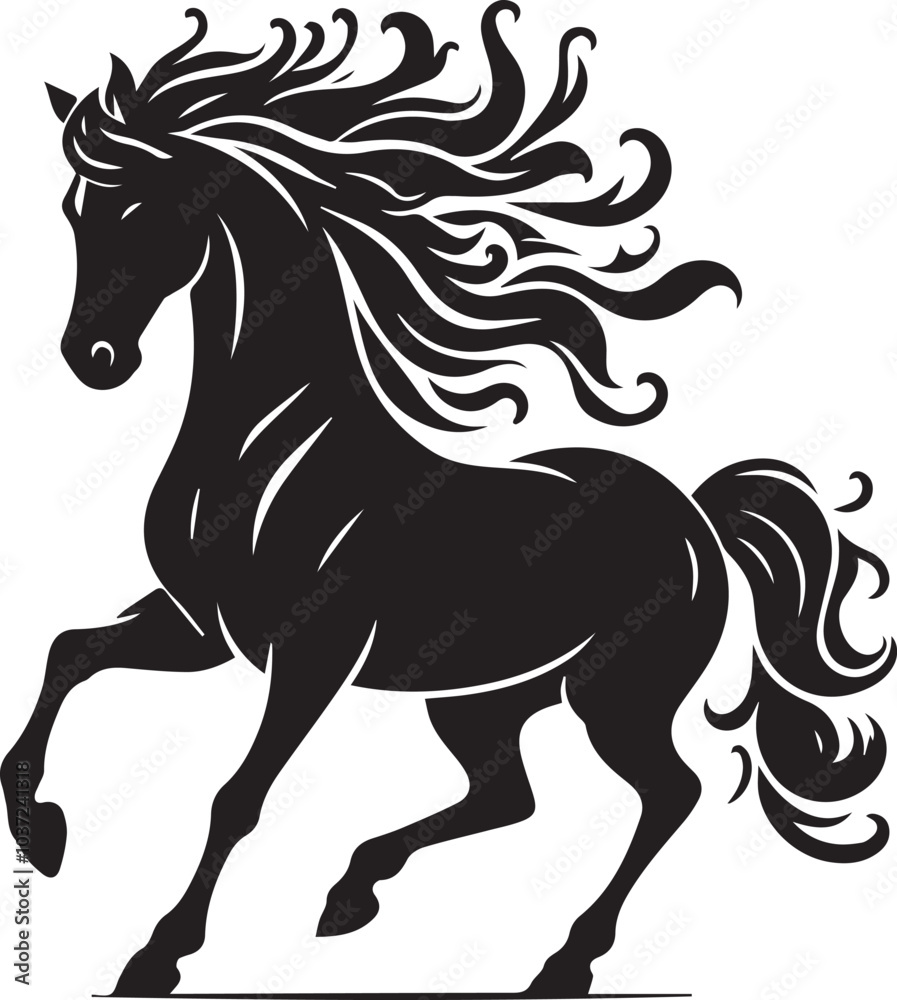 Horse silhouette isolated on white Horse silhouette isolated on white