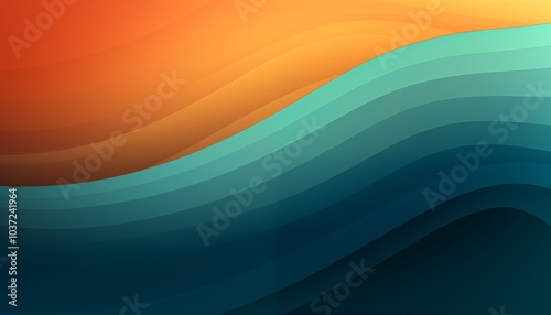 Wallpaper Mural abstract colorful background with waves green orange Torontodigital.ca