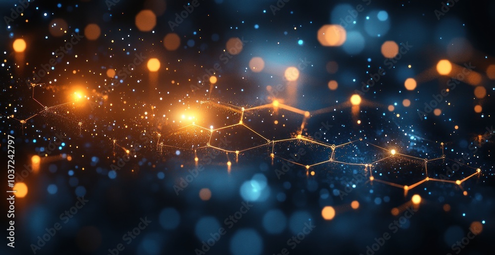 Obraz premium Abstract Digital Network with Glowing Lights