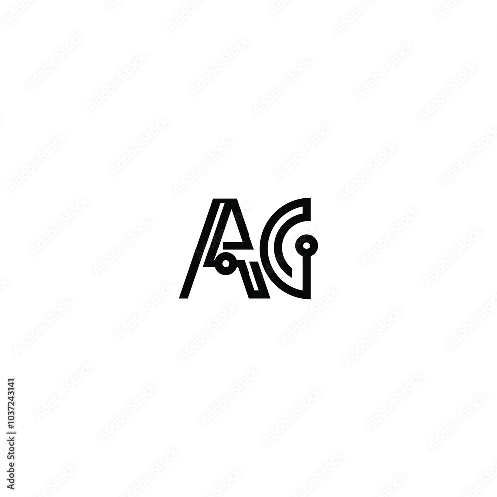 AG monogram logo design letter text name symbol monochrome logotype alphabet character simple logo