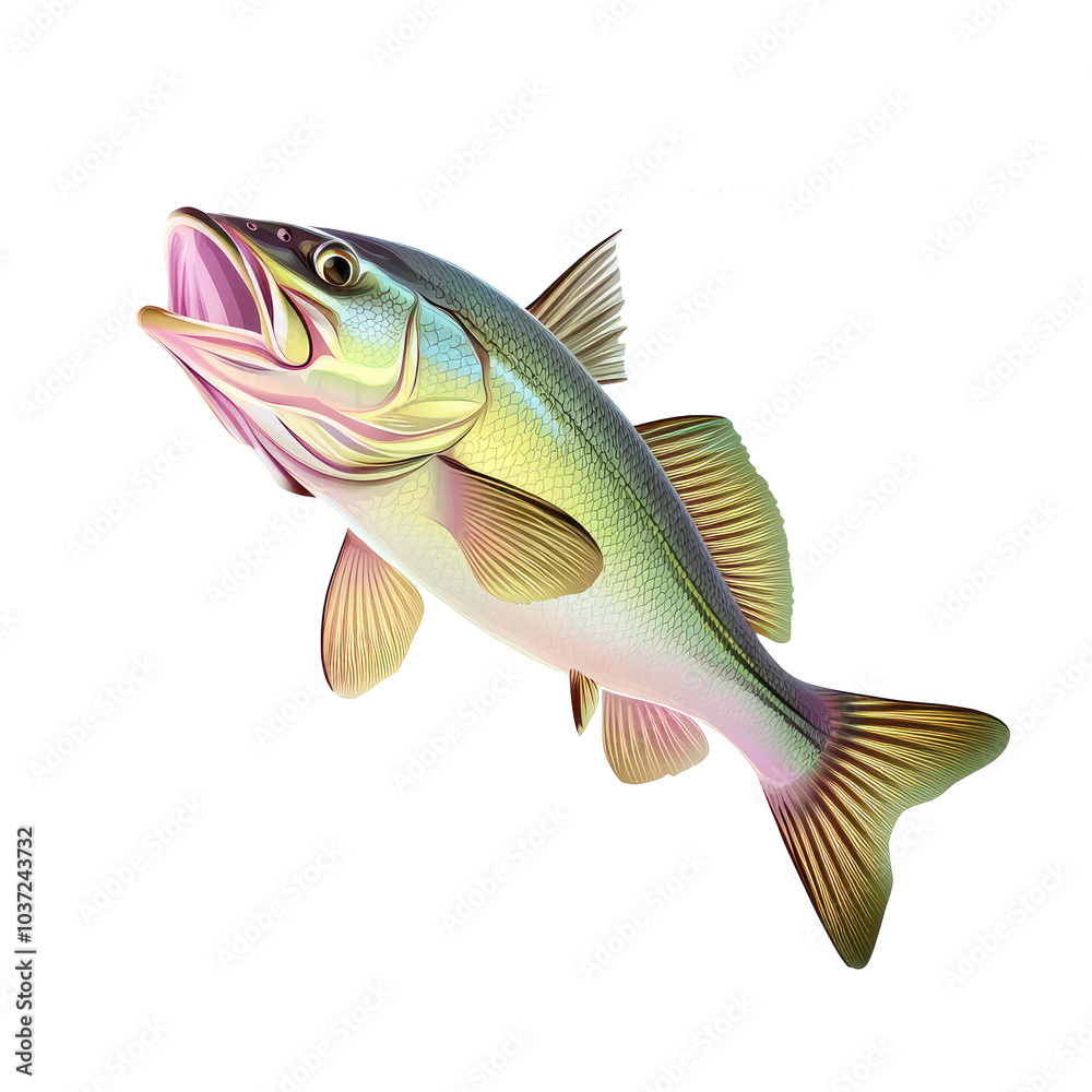 illustration of a bass fish jumping illustration of a bass fish jumping
