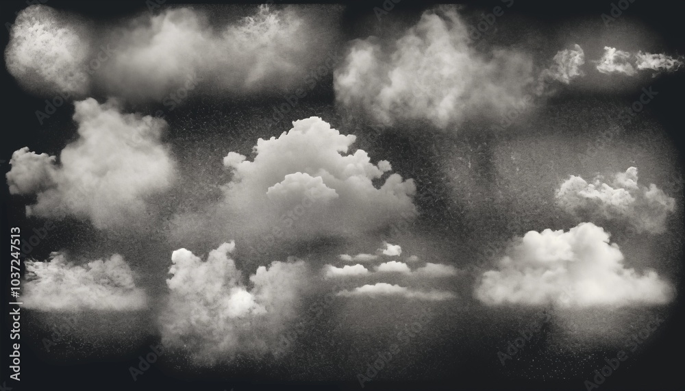 Obraz premium black and white clouds rainy gray