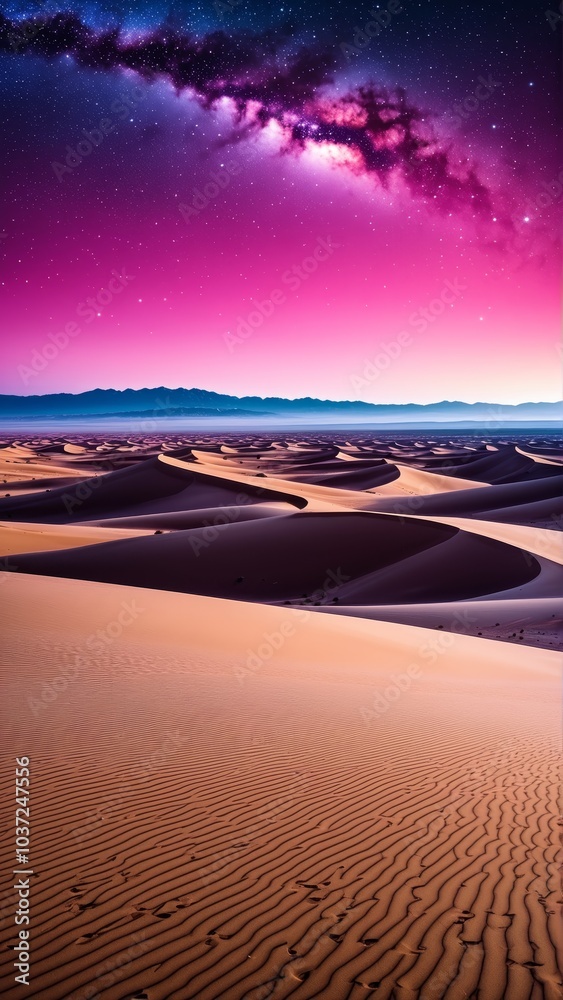 Naklejka premium Rolling sand dunes in an empty desert landscape