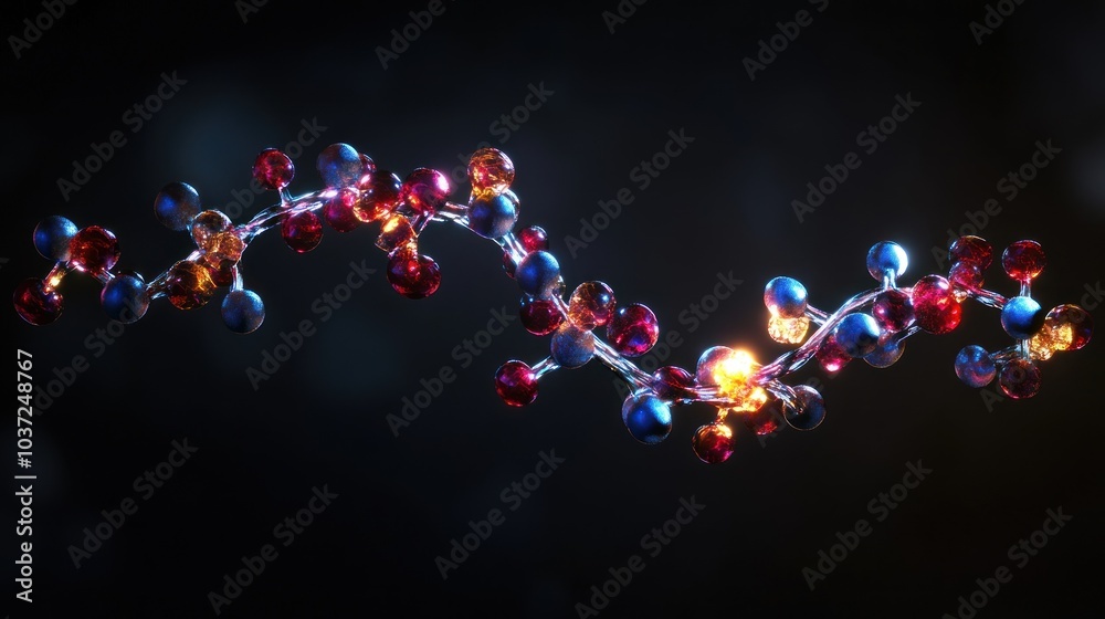 A colorful molecular structure representing complex scientific concepts. A colorful molecular structure representing complex scientific concepts.