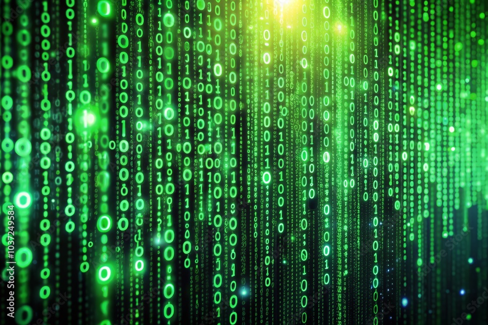 Green Matrix of Binary Code - Abstract Digital Background for Technology and Data Analysis Green Matrix of Binary Code - Abstract Digital Background for Technology and Data Analysis