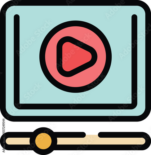 Simple video player interface is playing media content with a progress bar indicating the playback status
