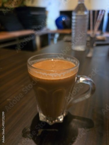 coffee latte in a glass