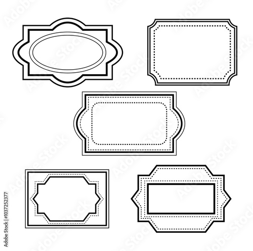 set of frames, set simple frame,  skrapbook border , album photo border illustration photo