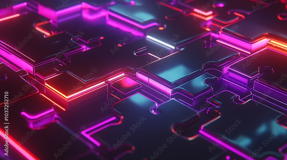 Abstract geometric pattern with neon glowing lines. Abstract geometric pattern with neon glowing lines.