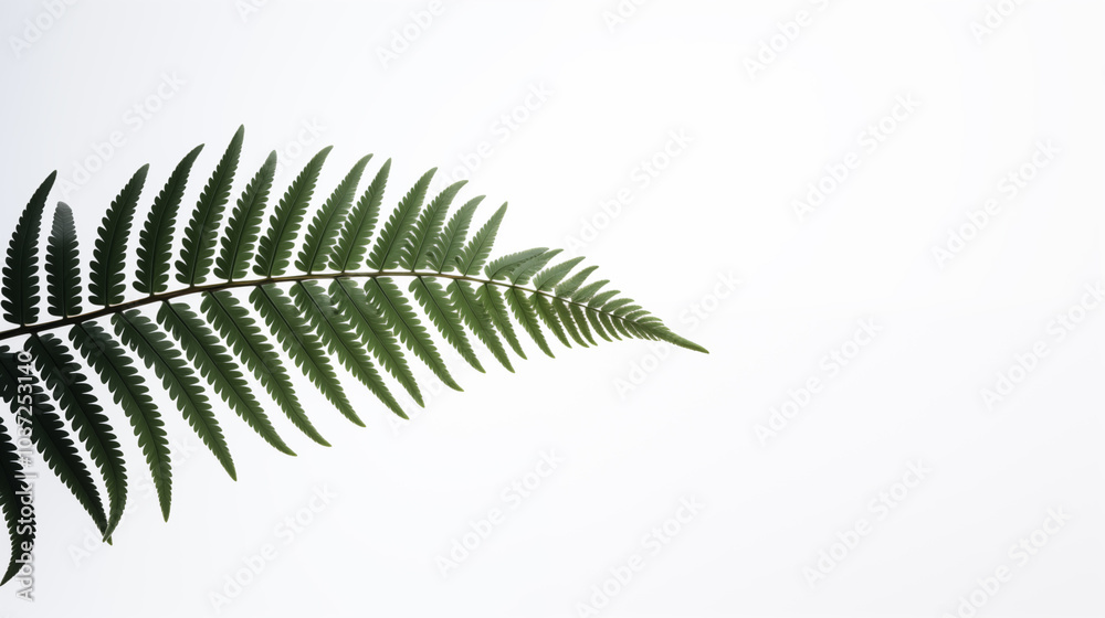 Naklejka premium Fern leaves on white background