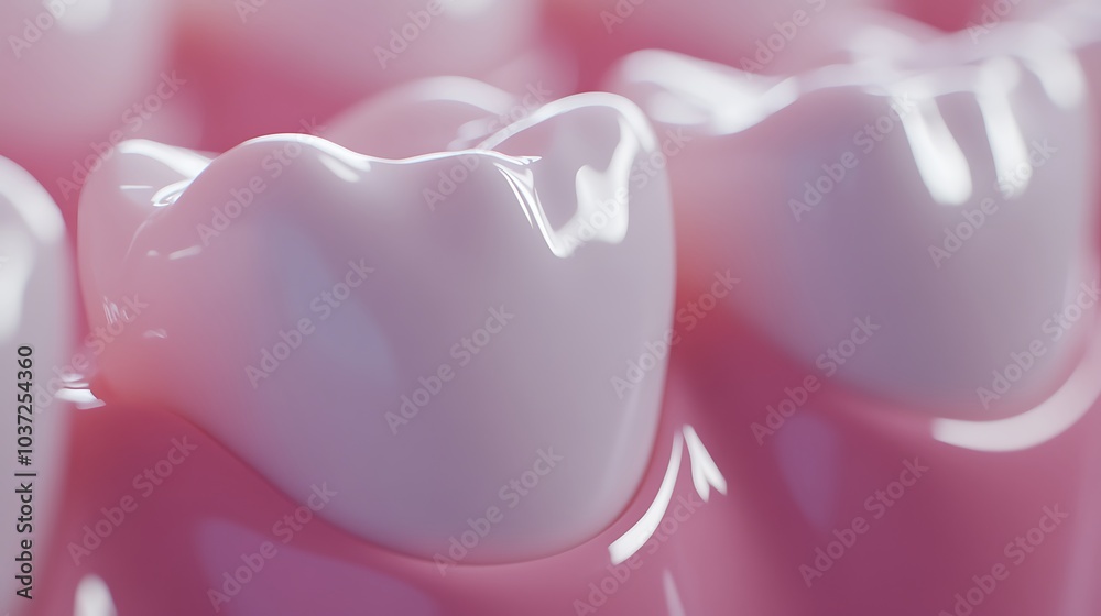 Close-up of a healthy, white tooth with pink gums. Close-up of a healthy, white tooth with pink gums.