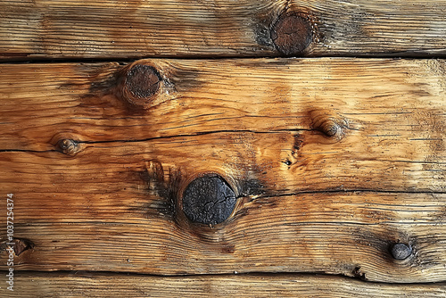 Detailed Close-Up of Burnt and Weathered Wooden Plank with Natural Grain Patterns photo