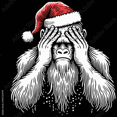 Bigfoot in Santa Costume A Hilarious Facepalm Moment