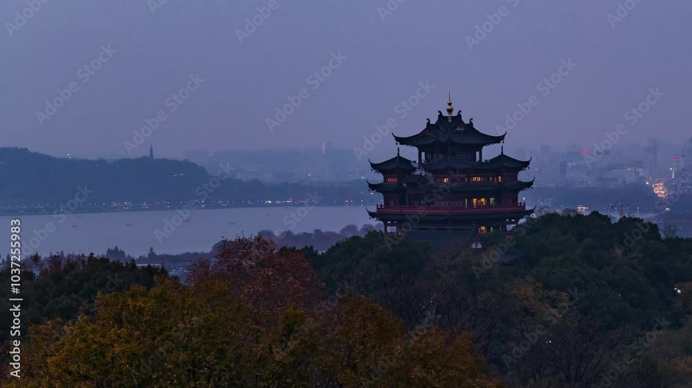 Hangzhou urban buildings timelapse