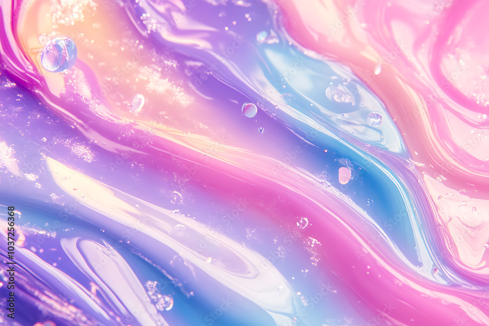 Holographic Gradient with Fluid Shapes and Pastel Colors Holographic Gradient with Fluid Shapes and Pastel Colors