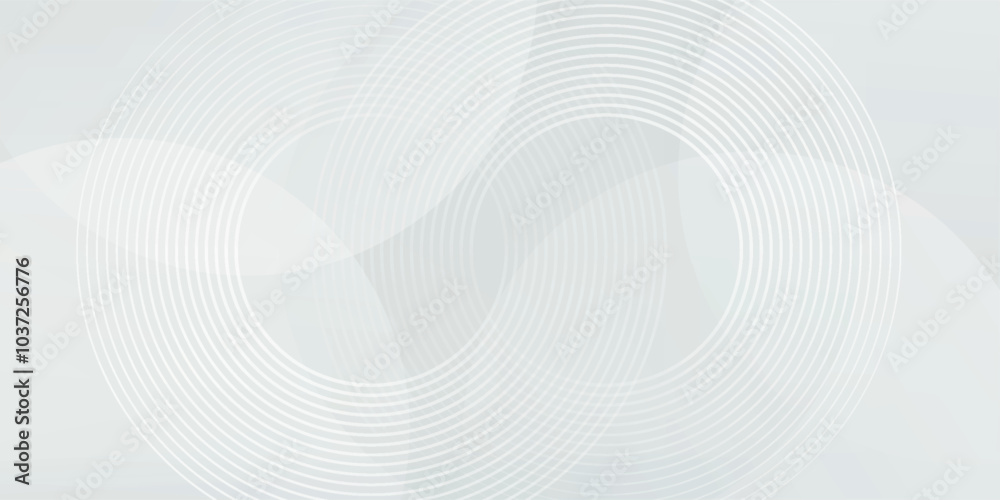 Fototapeta premium White geometric abstract background overlap layer on bright space with lines effect decoration. Modern graphic design element circles style concept for