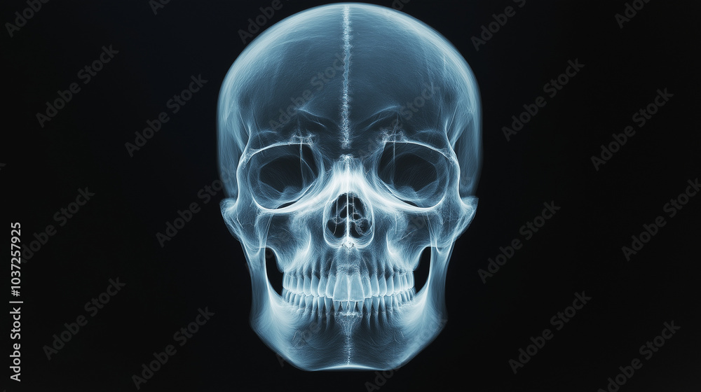 Skull xray scan print on film, Ai Skull xray scan print on film, Ai