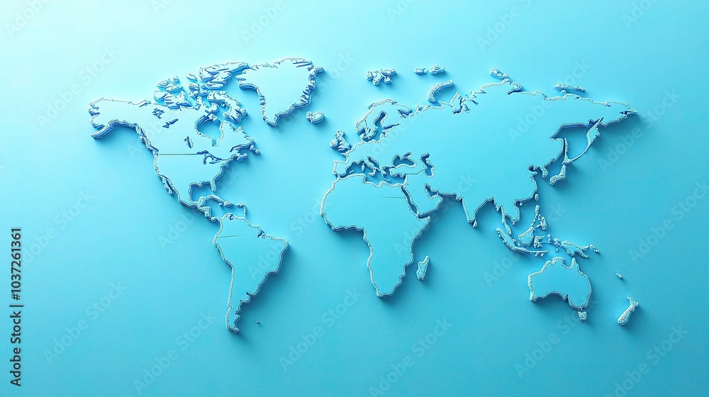 Map outline on a blue background Map outline on a blue background