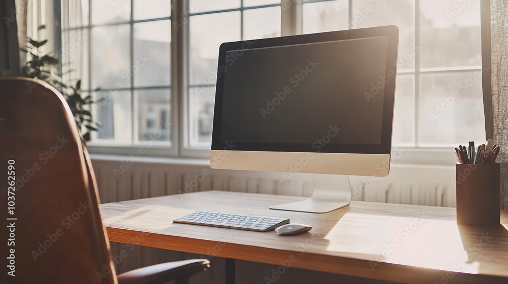 Cozy Workspace with Natural Light and Minimalist Design Cozy Workspace with Natural Light and Minimalist Design