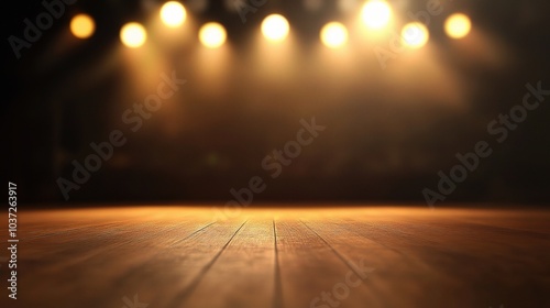 Wallpaper Mural Stage Spotlight with Wooden Floor Perspective Torontodigital.ca