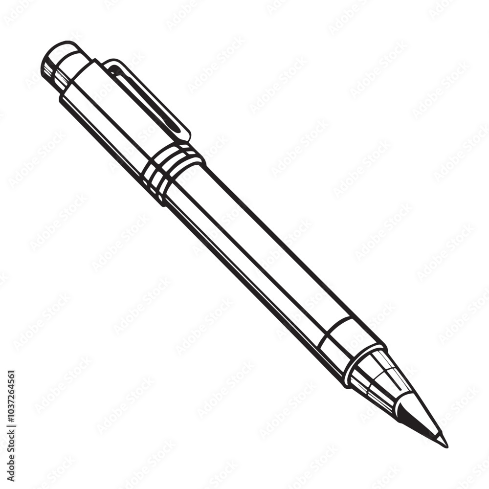 Silhouette vector style pen with white background Silhouette vector style pen with white background
