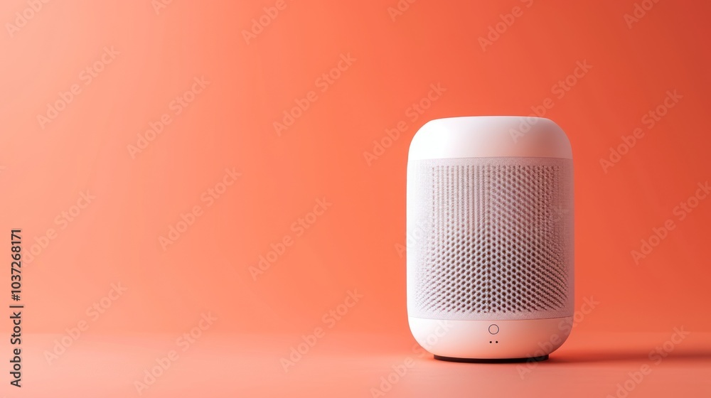 White Speaker on a Coral Background White Speaker on a Coral Background