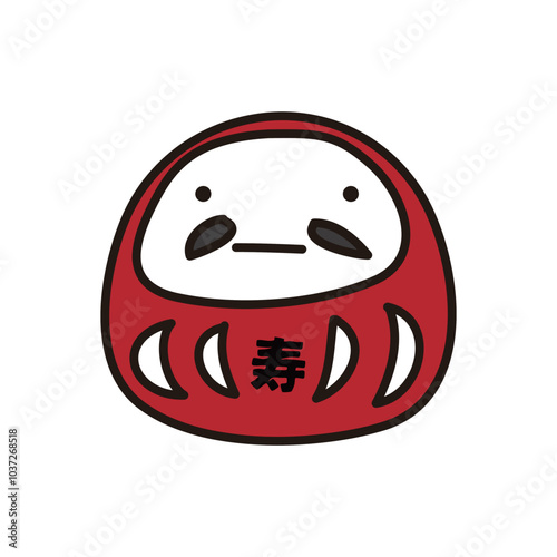 年賀状に使える縁起物のだるまイラスト
