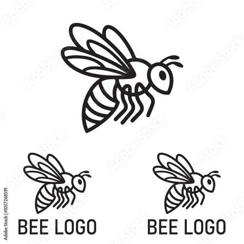 Honey bee line art vector . bee silhouette, bee logo, bee icon, bee vector, bee silhouette logo, bee carton vector