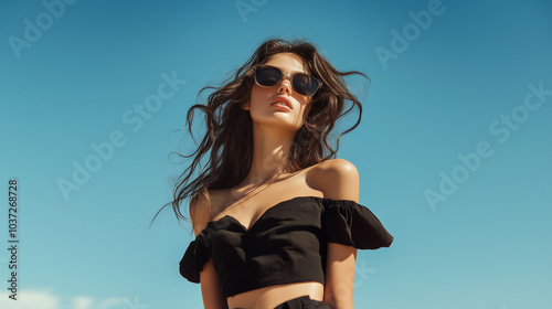 beautiful model for summer fashion photoshoot