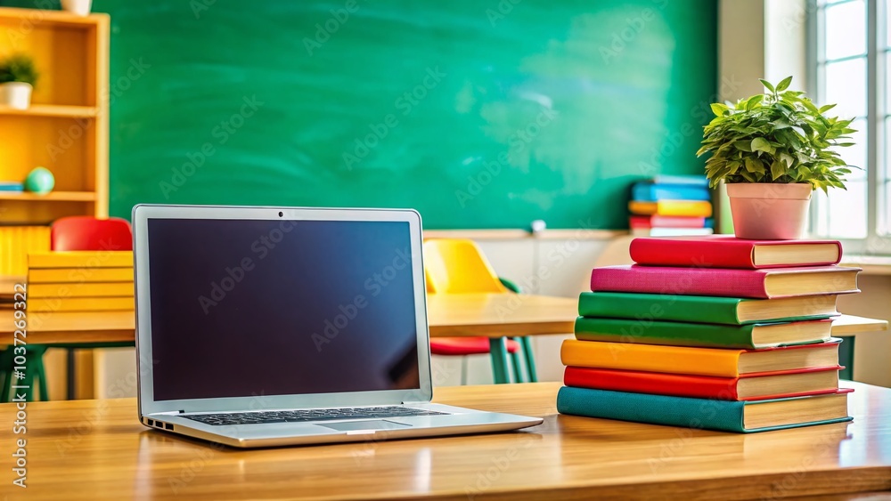 Inspiring Education Concept with Books and Technology in a Classroom Environment Inspiring Education Concept with Books and Technology in a Classroom Environment