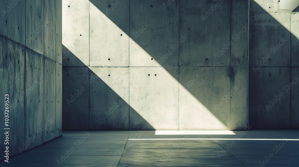 Minimalist Concrete Interior with Shadow Play Minimalist Concrete Interior with Shadow Play
