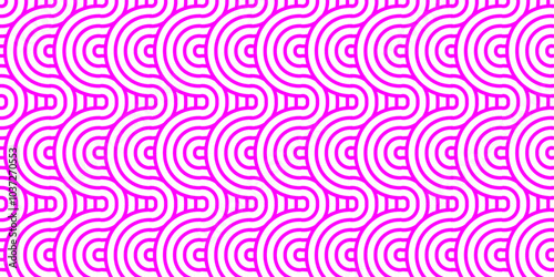 Abstract Overlapping Pattern. Seamless geometric ocean spiral pattern and abstract circle wave lines. pink seamless tile stripe geomatics create retro line backdrop pattern background.